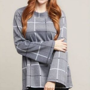 Piphany Midtown Bell Sleeve Jacquard Top L